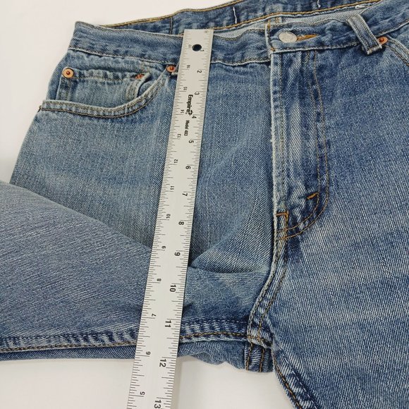 LEVI'S 505 CLASSIC FIT STRAIGHT LEG BLUE JEANS 34X30 (ACT 33X29) - Picture 9 of 15